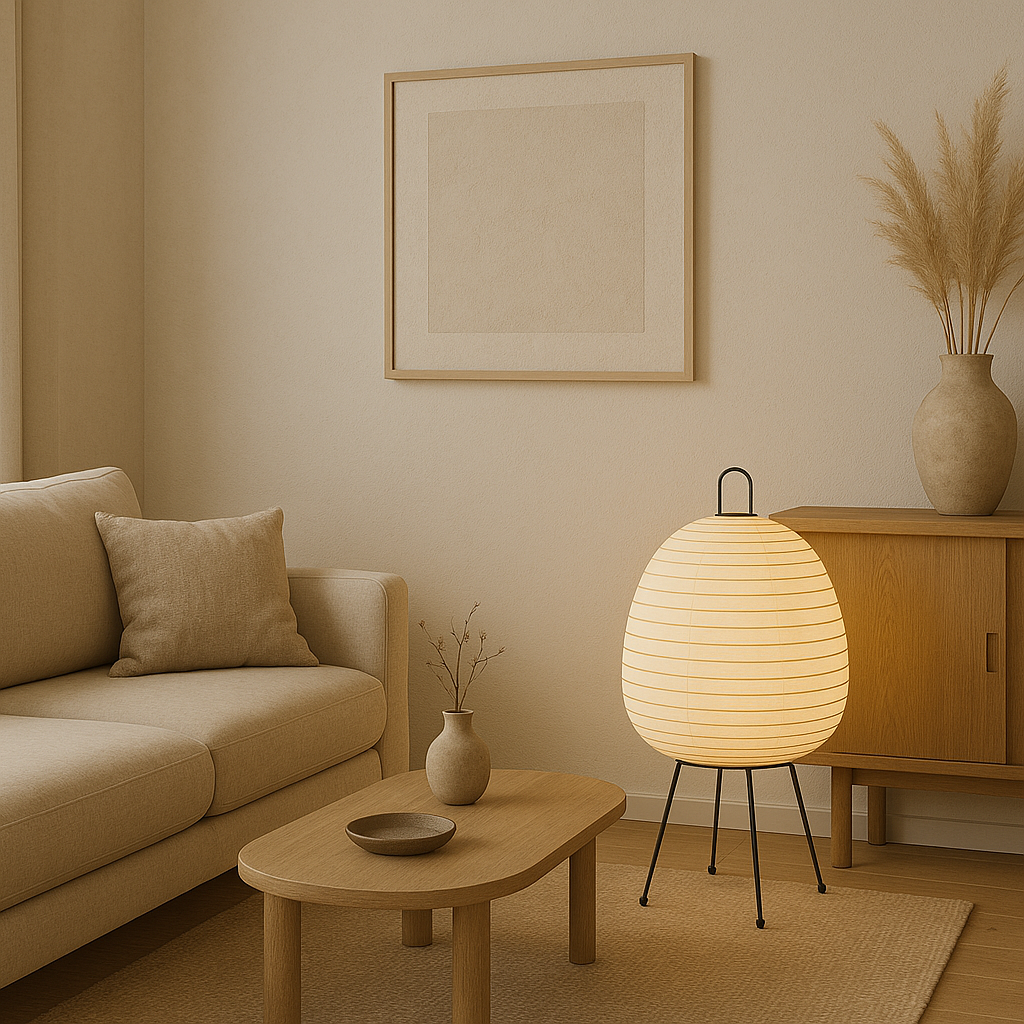 Living room with floor lamp.