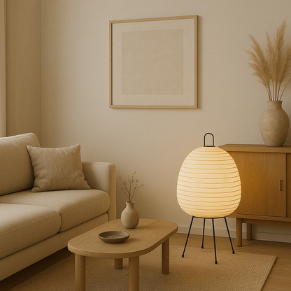 Living room with floor lamp.