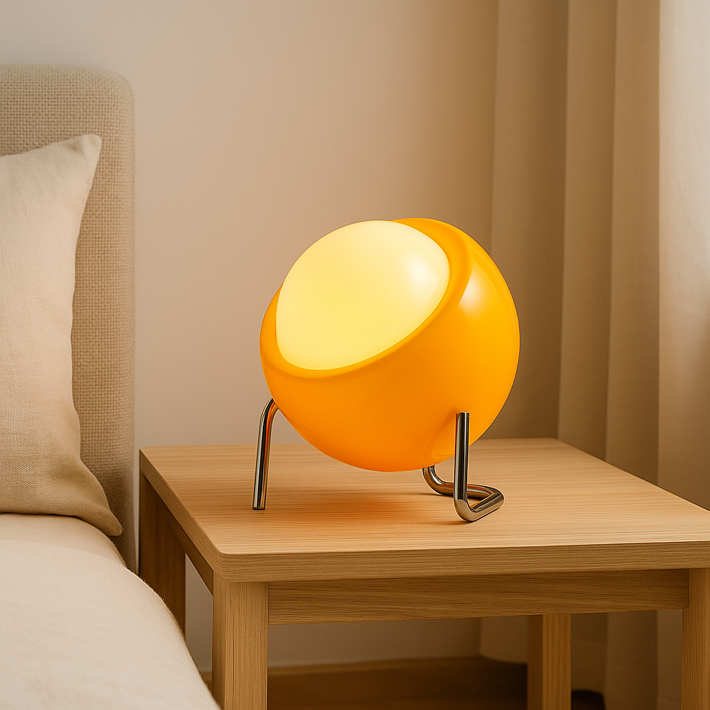 Yellow and orange table lamp.